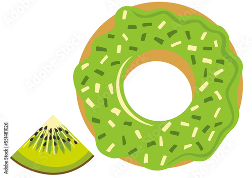 Tasty green donut of kiwi