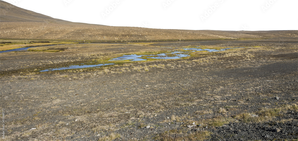 Isolated PNG cutout of the Icelandic steppes  on a transparent background