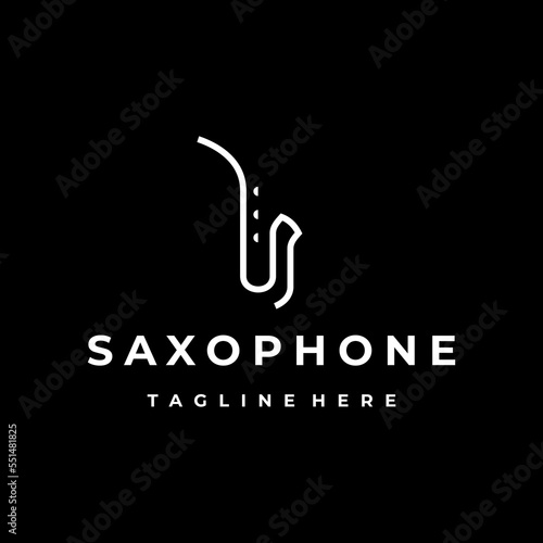 Saxophone logo design vector template