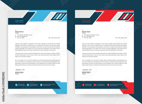 Creative modern corporate letterhead design business letterhead template