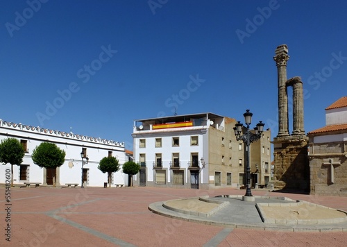 Historic columns in Zalamela de la Serena, Extremadura - Spain 