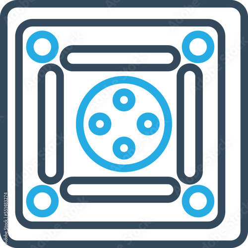 Carrom Game Vector Icon
