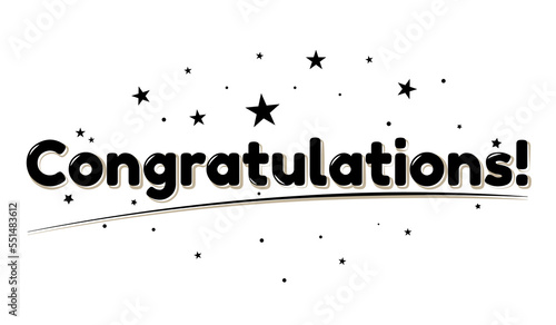 Congratulations Card Template Design - Vector Illustration Isolated On White Background