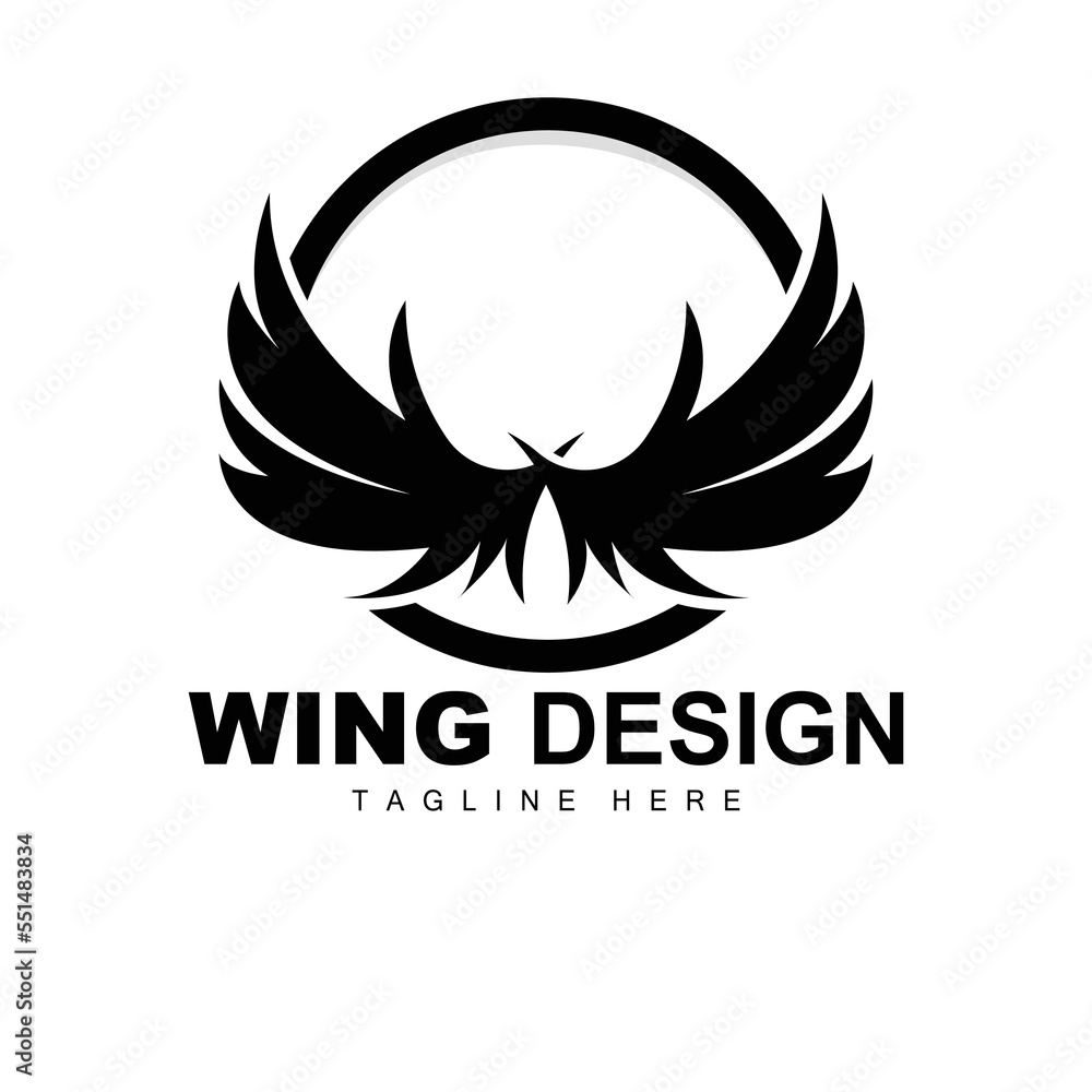 Wings Logo, Phoenix Logo, Bird Wing Vector, Template Illustration, Wing Brand Design Wings Logo, Phoenix Logo, Bird Wing Vector, Template Illustration, Wing Brand Design
