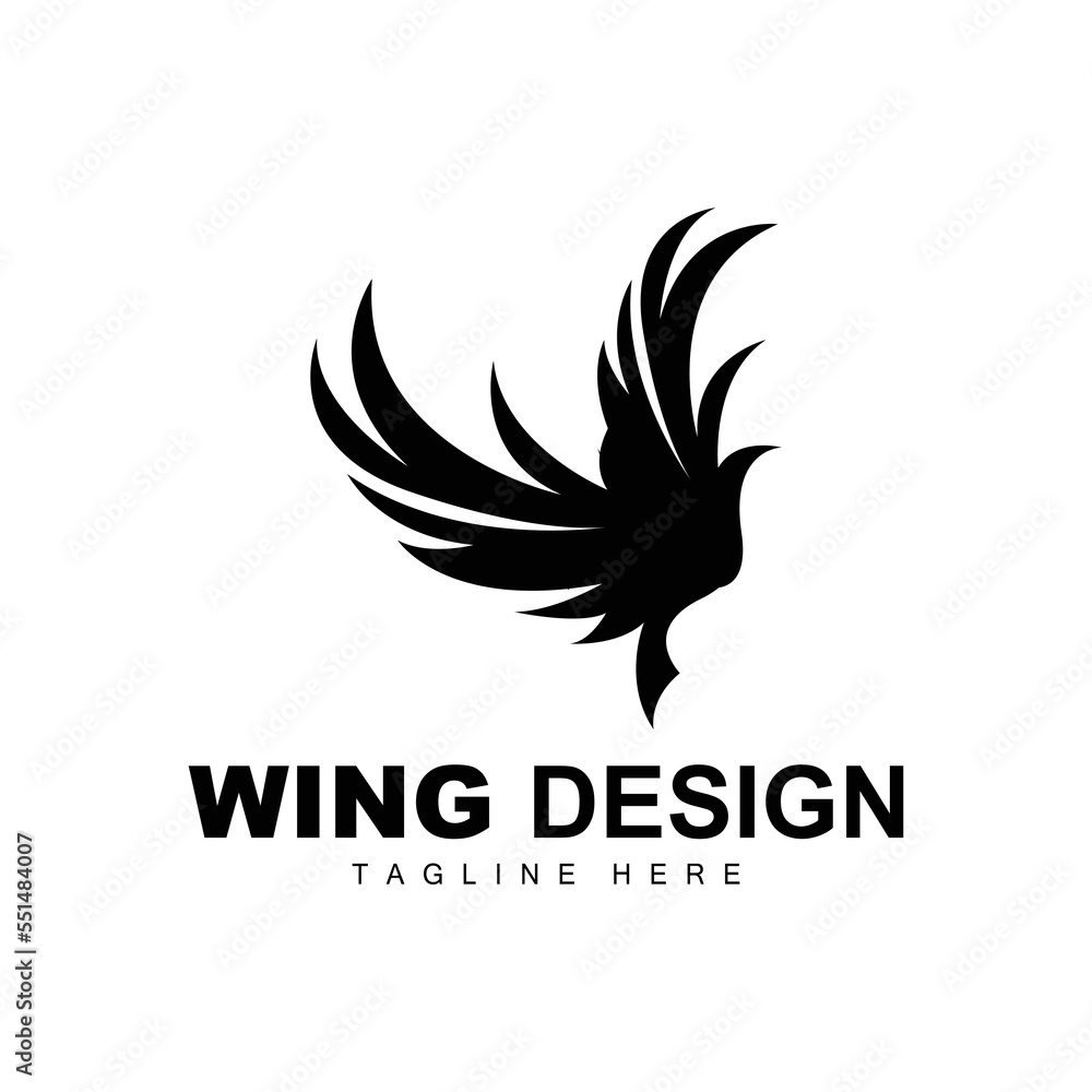 Wings Logo, Phoenix Logo, Bird Wing Vector, Template Illustration, Wing Brand Design Wings Logo, Phoenix Logo, Bird Wing Vector, Template Illustration, Wing Brand Design