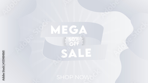Standard or Extended Mega sale banner template design for web or social media, Sale special up to 50% off.