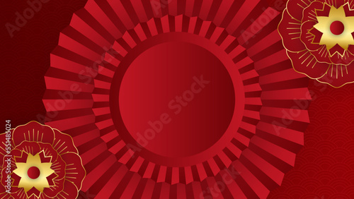 chinese new year banner, abstract oriental background, red square window inspiration, vector illustration