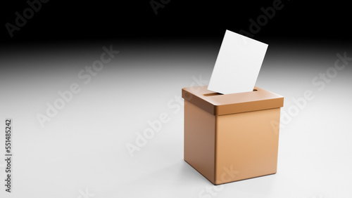 Ballot box vote model, inserting voting paper, democratic election 3d illustration © MikeCS images