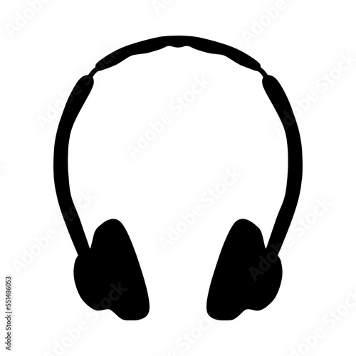 Headphones icon isolated on white background. A musical symbol.