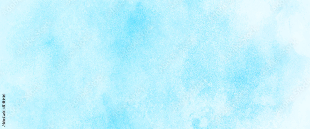 Blue sky background with white clouds. panorama, Blue acrylic and watercolor textures on white paper background, blue and white watercolor paint splash or blotch background with fringe bleed wash.