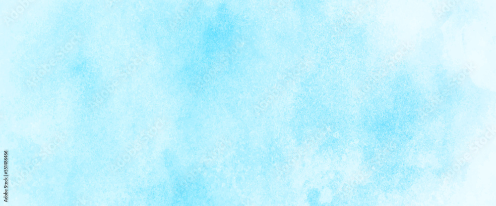 Obraz premium Blue sky background with white clouds. panorama, Blue acrylic and watercolor textures on white paper background, blue and white watercolor paint splash or blotch background with fringe bleed wash.