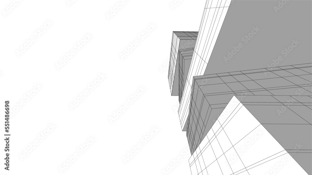 Abstract architecture vector 3d illustration