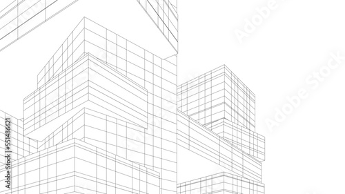 Abstract architecture vector 3d illustration