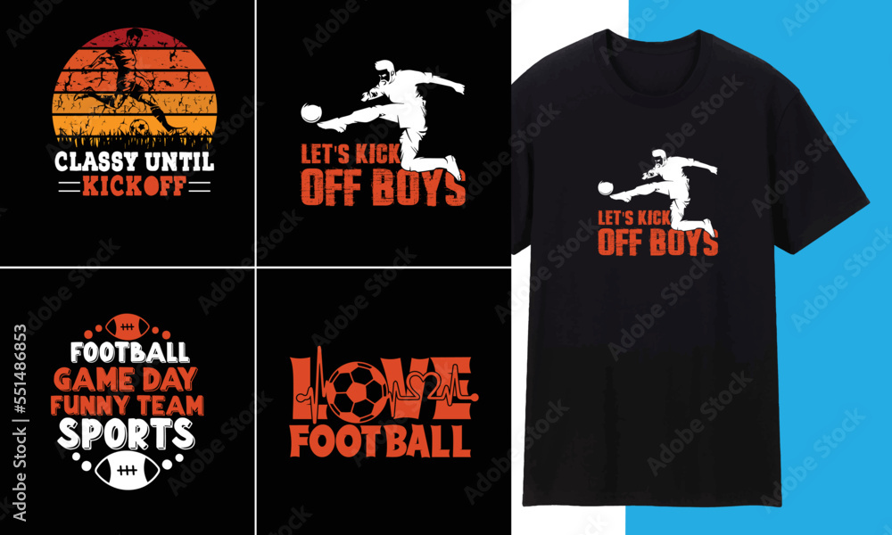 Football Typography T shirt Design