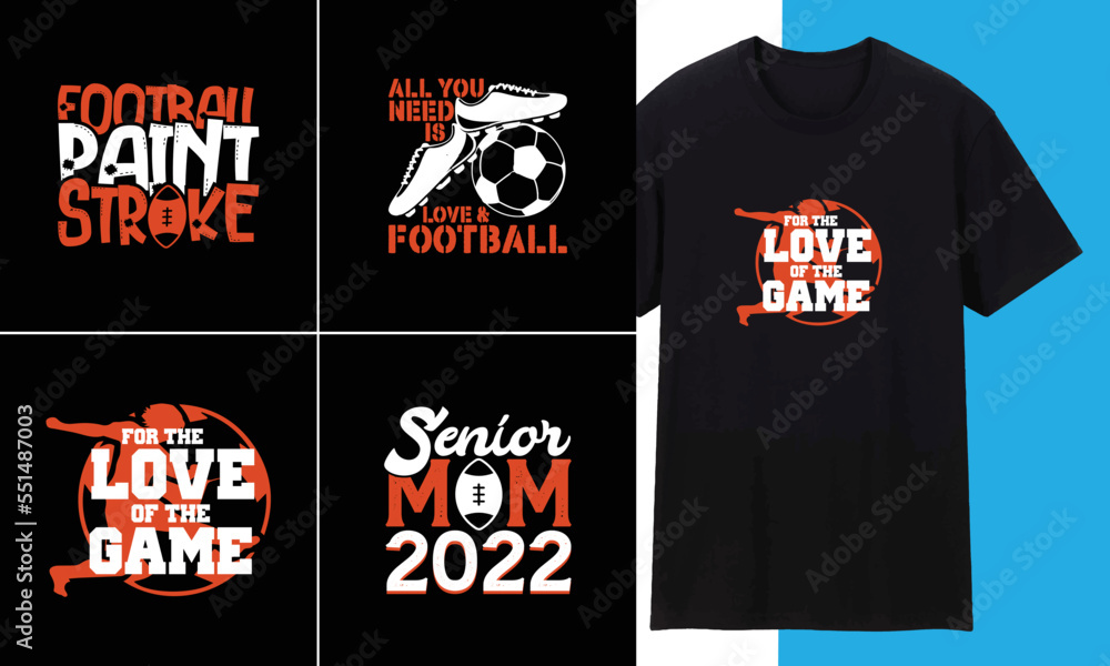 Fototapeta premium Football Typography T shirt Design