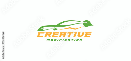 Car modification logo template vector, speed, electric car, eco-friendly, Design Template.