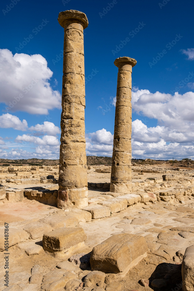 archaeological site of Los Banales, ancient roman city, Sadaba, Cinco Villas, Aragon, Spain