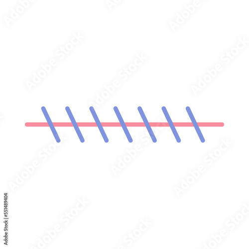 Scar suture stitches after surgery vector icon