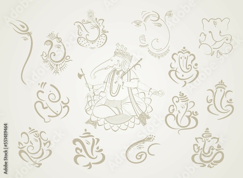 Ganesha, Aum, Hindu wedding card, Diwali, India 