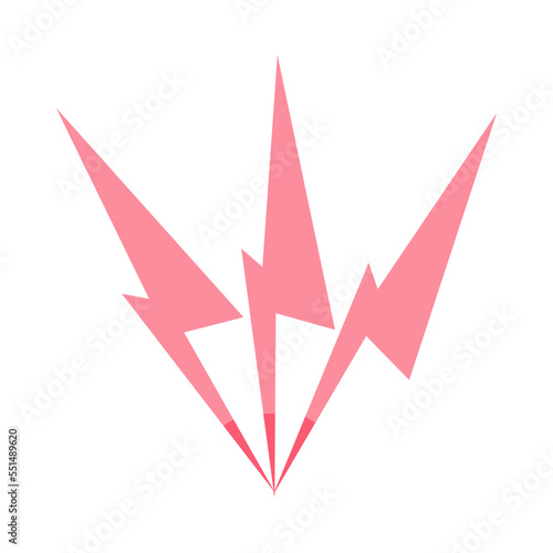 Acute pain lightning icon. Danger and anger symbol. Medical concept. Vector illustration.