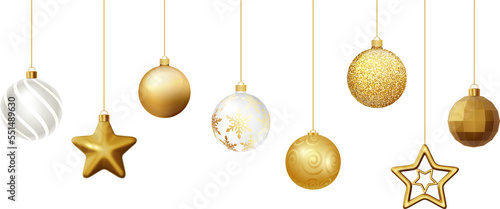 Fotografija Golden Christmas balls