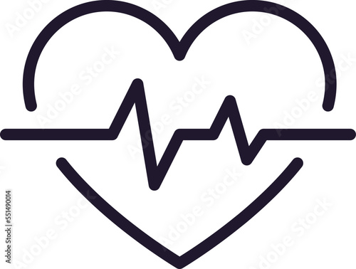 Healthcare concept. Vector sign drawn in line style for web sites, UI, apps, shops, stores, adverts. Editable stroke. Vector line icon of ECG or pulse