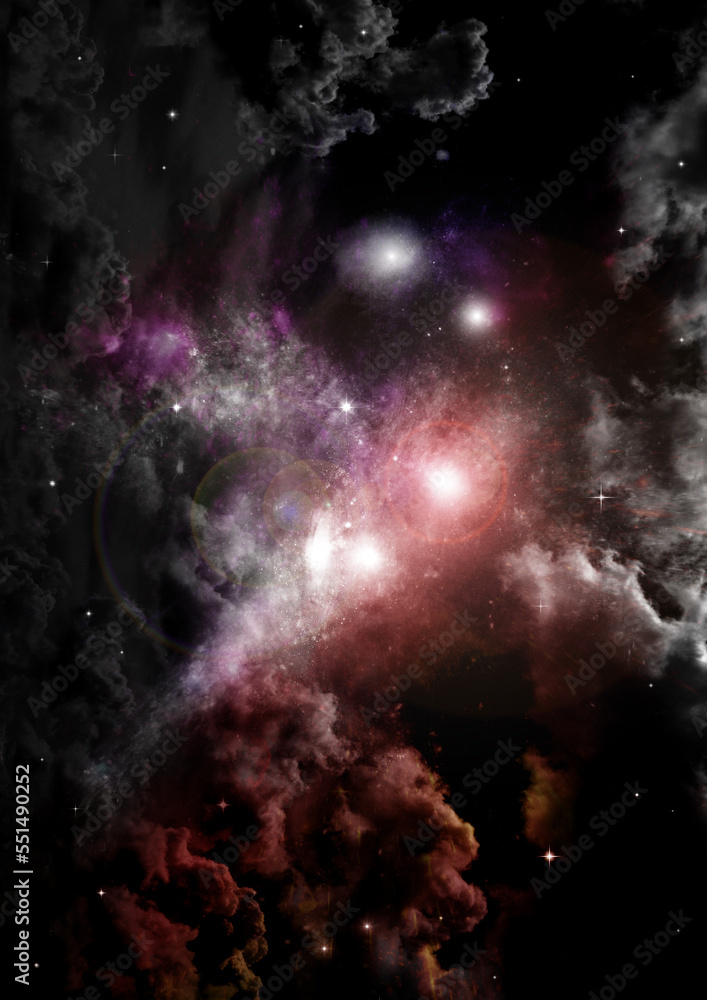 galaxy in a free space. 3D rendering