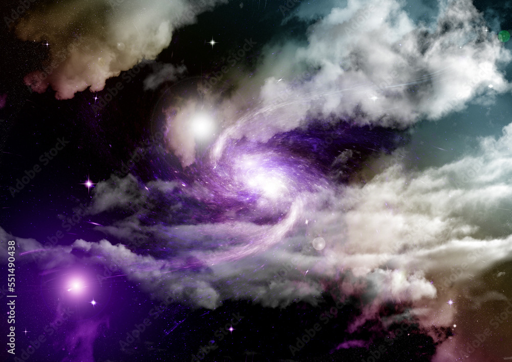 galaxy in a free space. 3D rendering