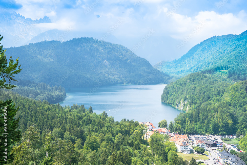 Panorama view of Alpsee, Germany