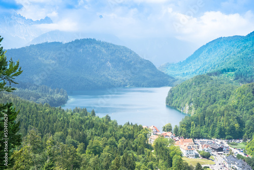 Panorama view of Alpsee  Germany