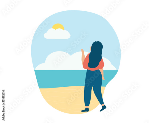 Young woman doing the first step into the future to start a new life. Girl wants to get rid of mental health disorders with hope. Concept of self development, rehabilitation and mental improvement. 
