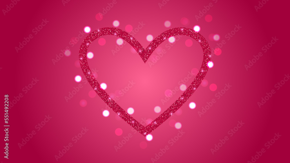 Red glitter heart with bokeh. Valentine's day background Red glitter heart with bokeh. Valentine's day background