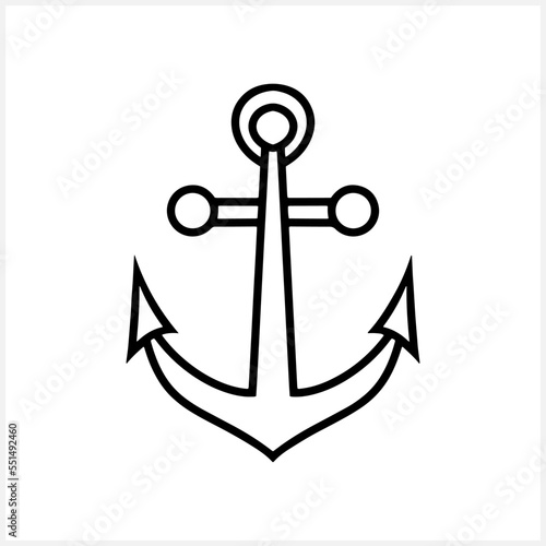 Doodle anchor clipart isolated. Sketch marine. Vector stock illustration. EPS 10