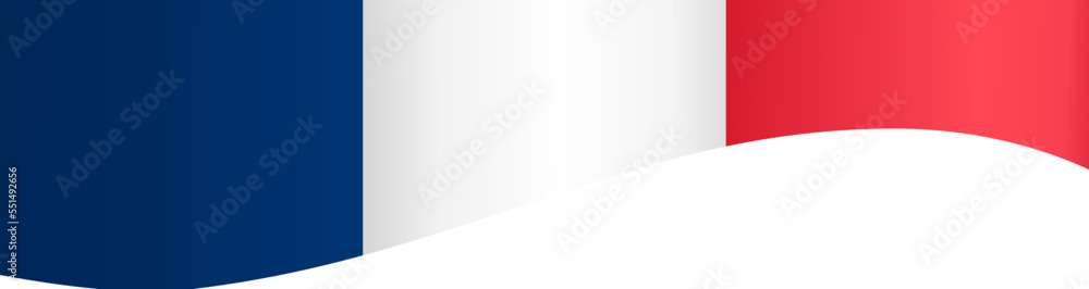 Fototapeta premium France flag flying on white background