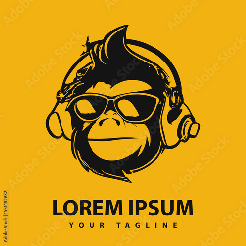 Awesome cool gorilla logo design. Vector illustration.