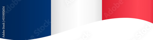 France flag flying on white background