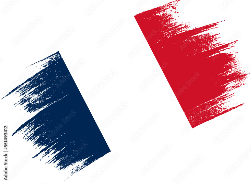 France flag with brush paint textured isolated on png or transparent ...