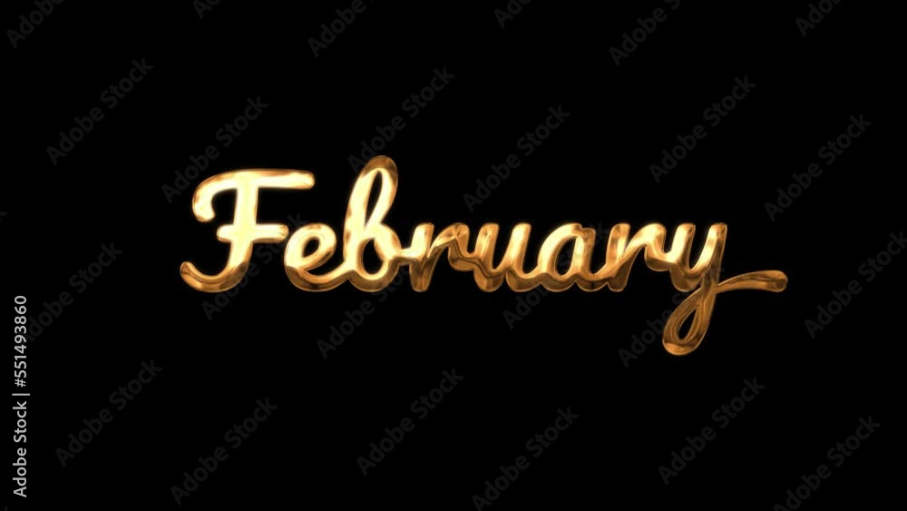 February Gold Text Animation on Black Background, for running your vlog videos, in the type of handwriting with drops of gold ink, so that everyone watches your videos. February Gold Text Animation on Black Background, for running your vlog videos, in the type of handwriting with drops of gold ink, so that everyone watches your videos.