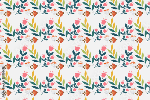 Seamless pattern vintage geometric arts and deco line floral background design.
