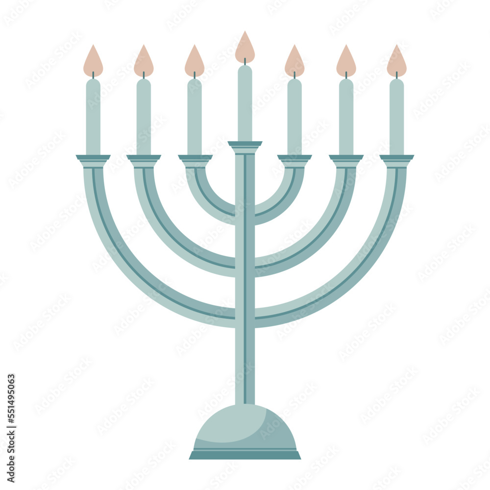 Menorah for Passover or Hanukkah. Can be used for cards, borders, invitations. Isolated vector illustration clipart. Menorah for Passover or Hanukkah. Can be used for cards, borders, invitations. Isolated vector illustration clipart.