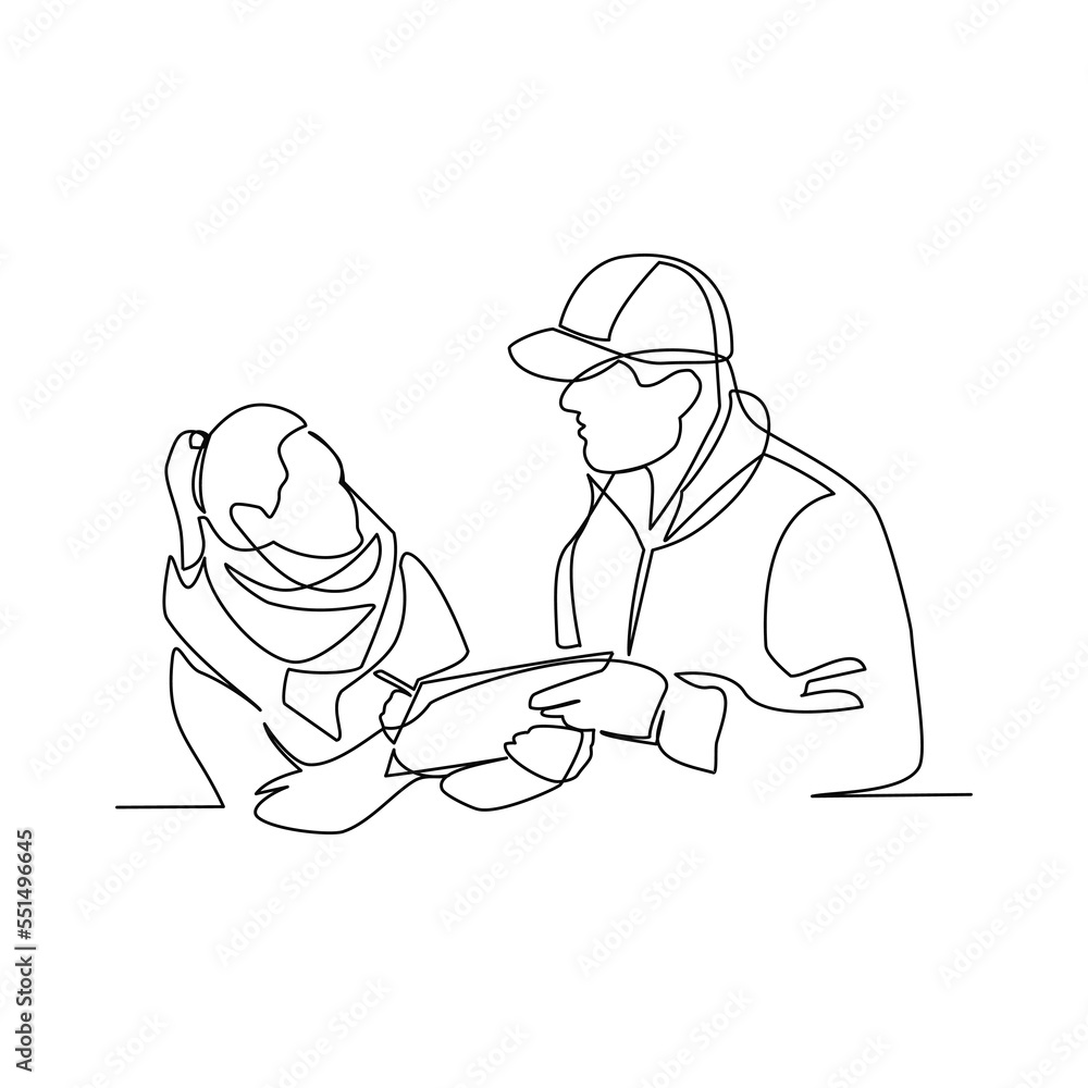 Vector illustration of a person receiving a parcel