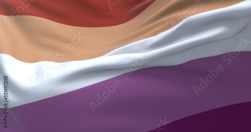 Lesbian Pride Flag Waving. Loop photo