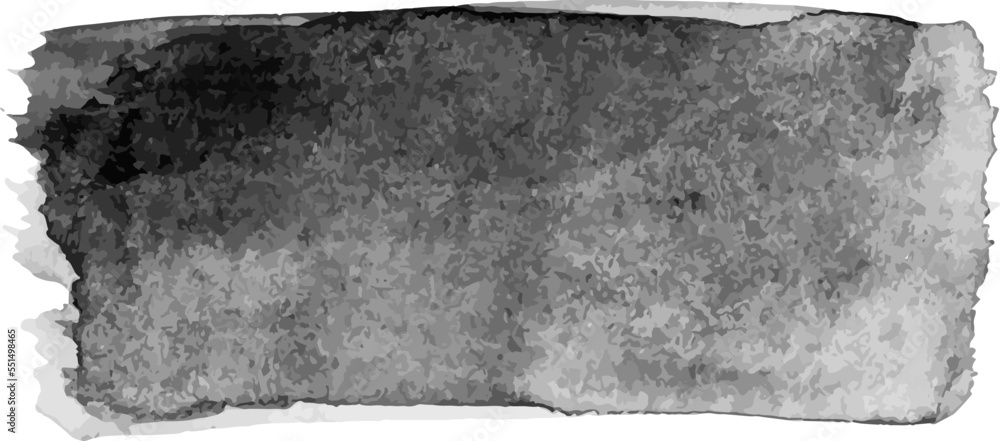 Grunge black water color texture stripe brush on white background (Vector) - obrazy, fototapety, plakaty 