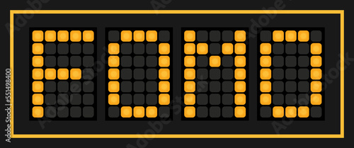 Orange color led banner in word FOMO (abbreviation of fear of missing out) on black background