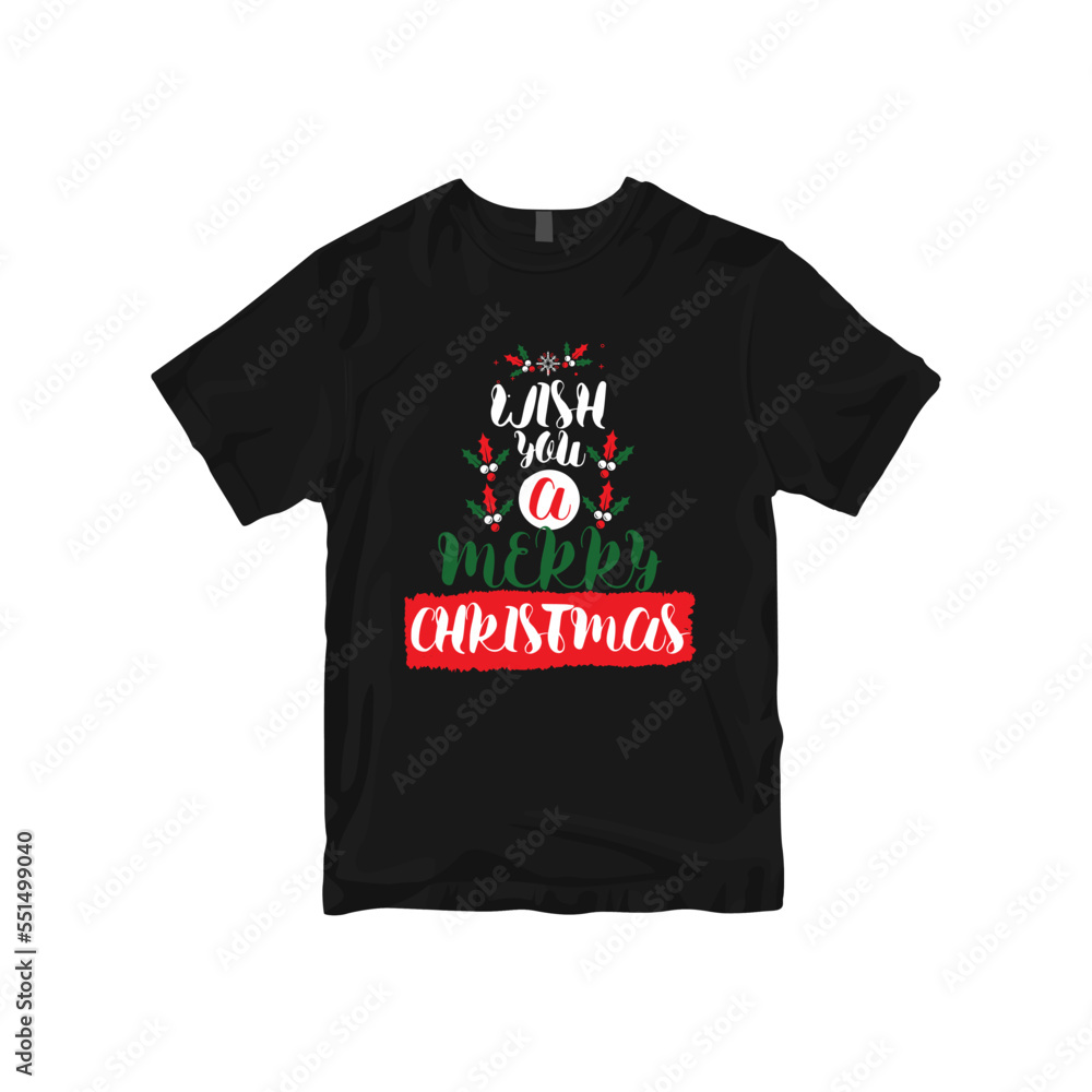 Christmas t-shirt design premium vector.