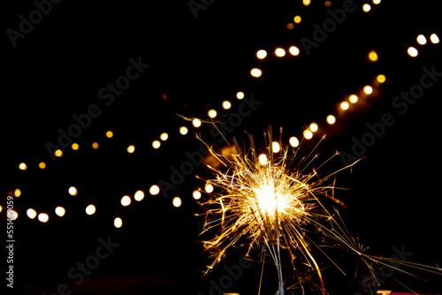 Den Helder  Netherlands. November 2022. Stars on a black background with bokeh.