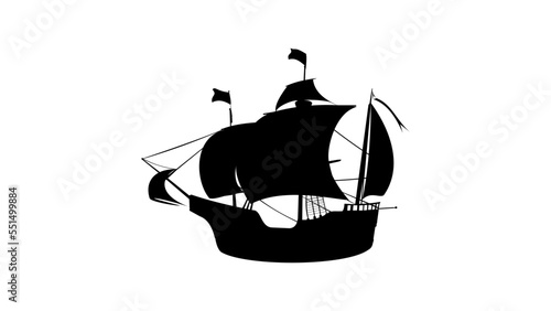 Spanish ship silhouette Santa Maria