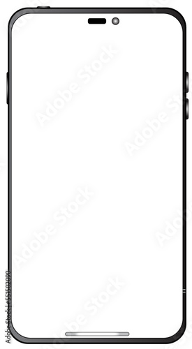 Realistics iphone 14 pro by apple inc. Moke-up screen iphone with transparent screen. Phone mokeup in front. Vector illustration 