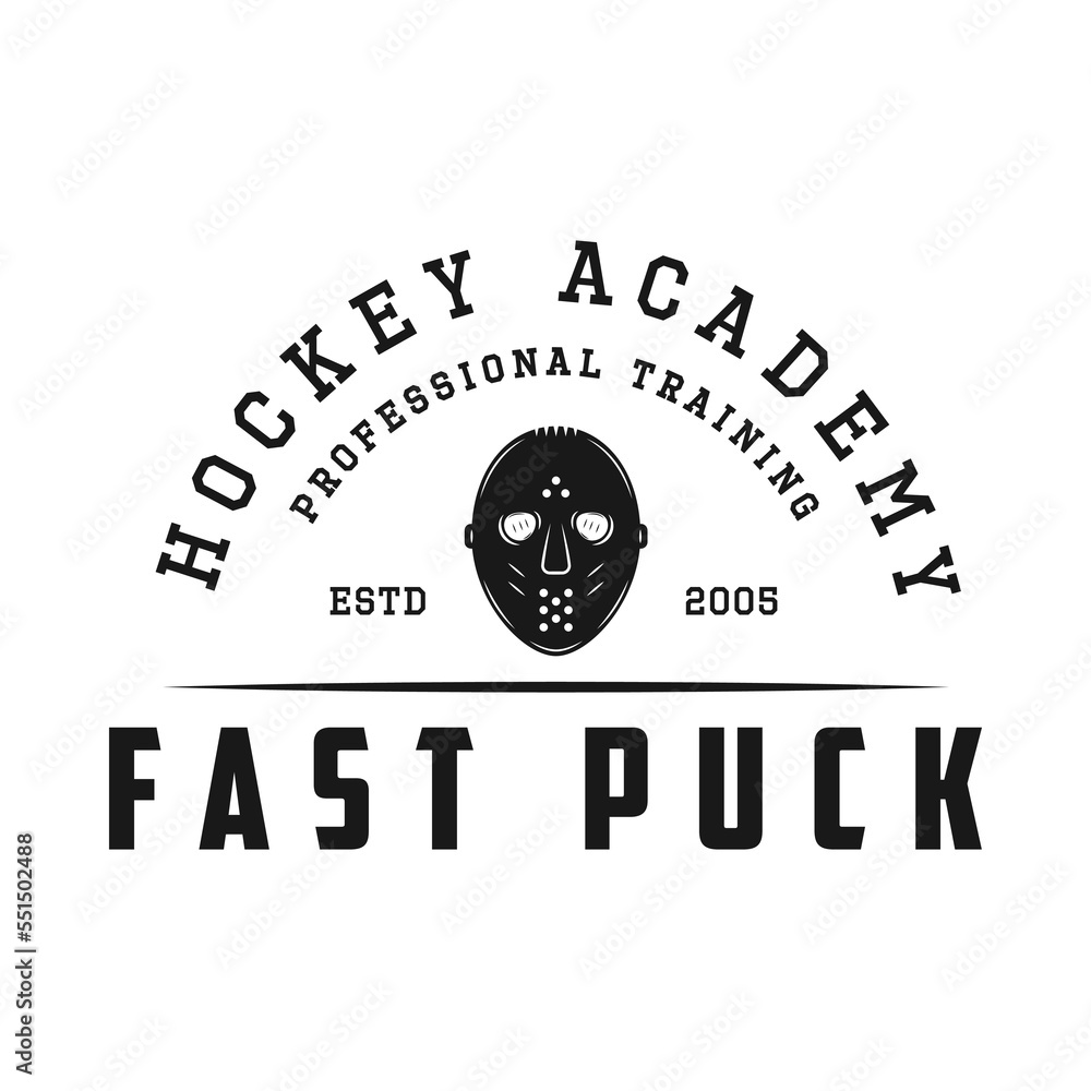 Obraz premium Set of vintage retro winter sport hockey emblem, logo, badge, label. mark, poster or print. Monochrome Graphic Art. Engraving style.