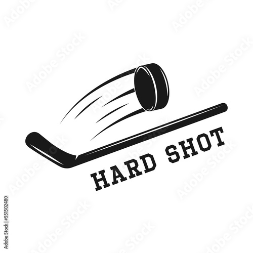 Set of vintage retro winter sport hockey emblem, logo, badge, label. mark, poster or print. Monochrome Graphic Art. Engraving style.